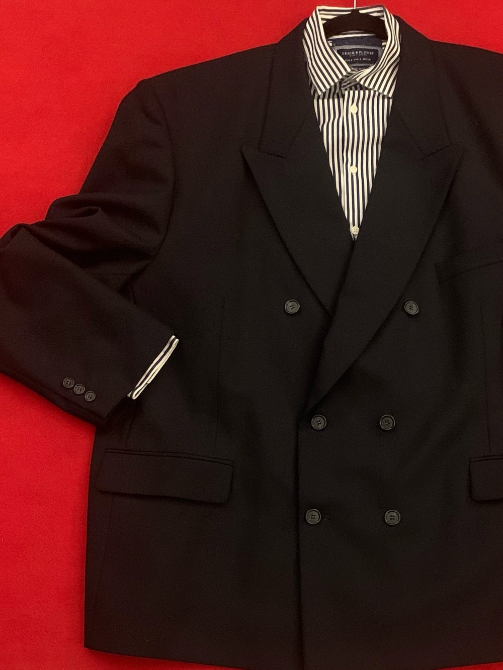 BERT PULITZER Heavy Poly/Wool Double Breasted Jacket